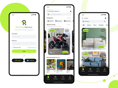 Rental Mobile App (Concept) app design mobile app rental app renting app ui ui design user research userflow ux ux design