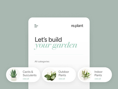 re.plant app branding design graphic design typography ui ux