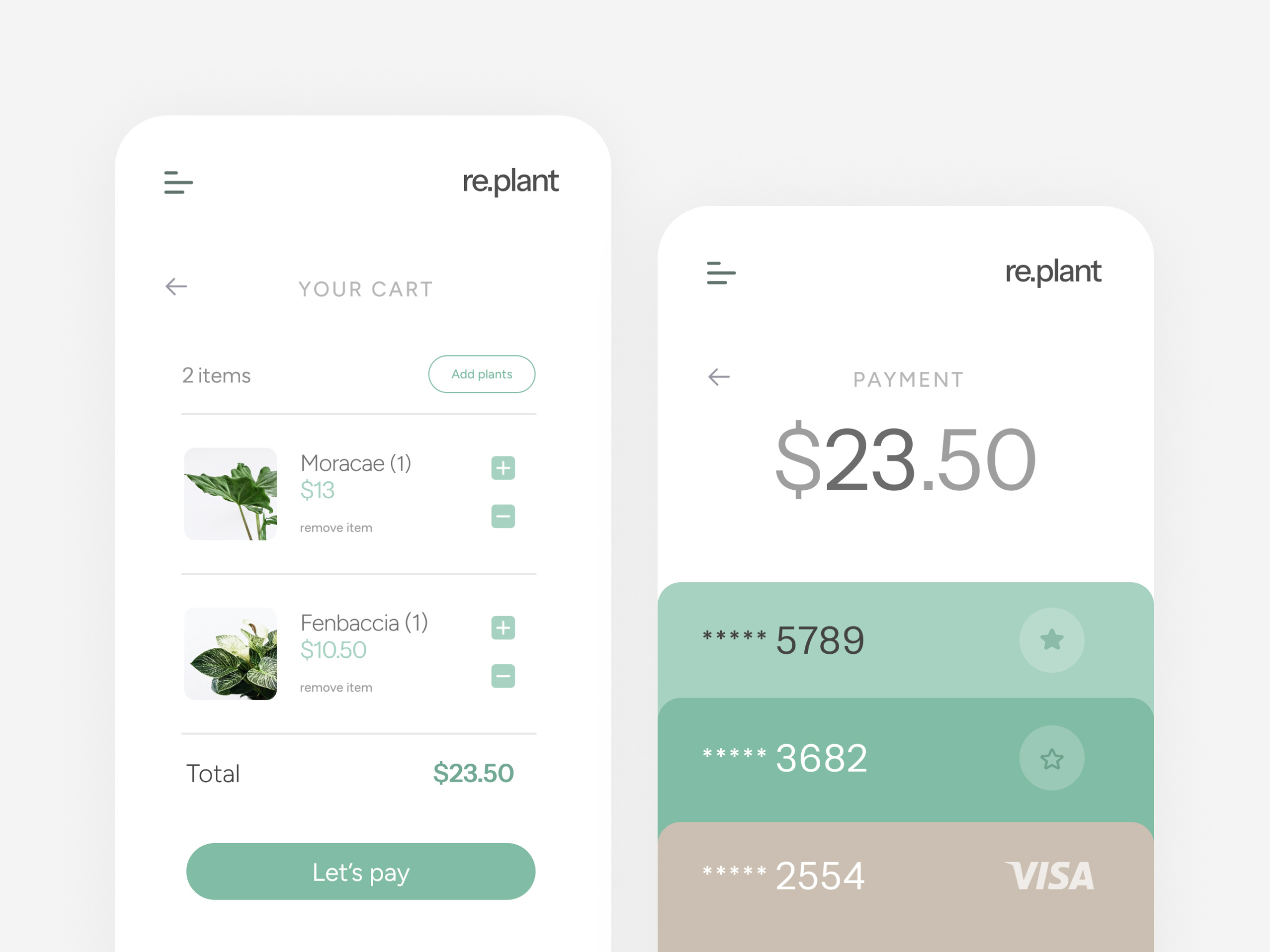 re.plant app branding design graphic design typography ui ux