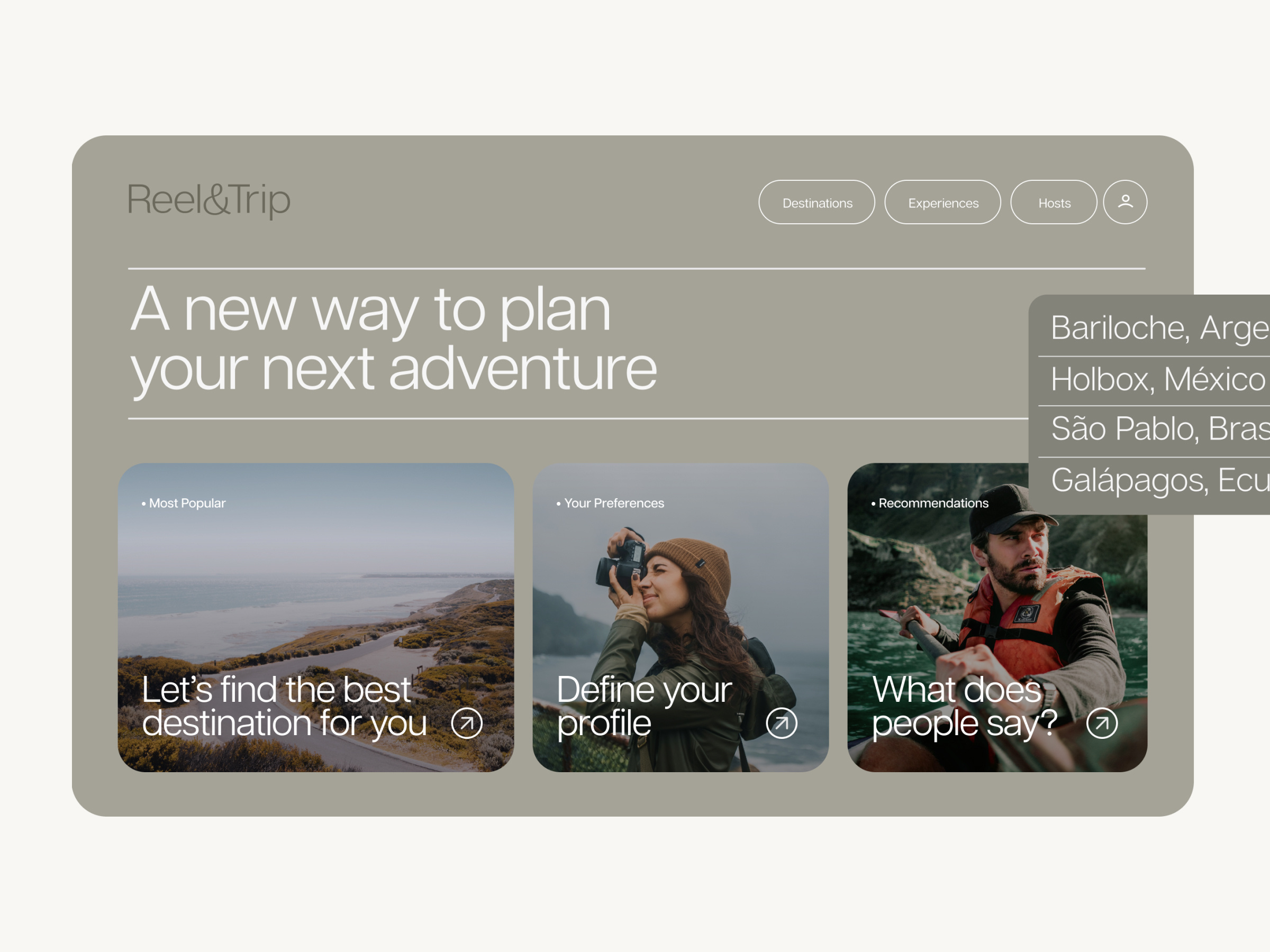 Reel&Trip app branding design graphic design typography ui ux