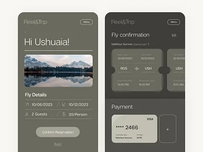 Reel&Trip app branding design graphic design typography ui ux