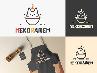 Nekoramen logo brand identity branding design food graphic design identity illustration logo logo maker vector visual identity