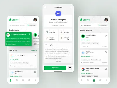 Job Finder App app design jobfinderapp jobs mobile mobile app ui uxui design