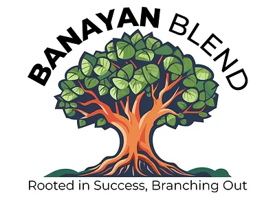 Logo for Banayan Blend Marketing company banayan branding graphic design illustration logo marketing mascot logo tree