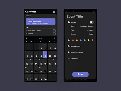 Calendar Ui Design - Ui038 calendar dailyui design modern ui ui038