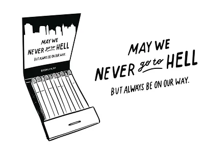 Vampire City Matchbook black and white brooklyn city design drawing hand drawn hand drawn type hell illustration matchbook matches new york quote sayings skyline