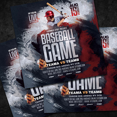 Baseball Game Flyer baseball baseball flyer template baseball league download event flyer game poster psd sport sports