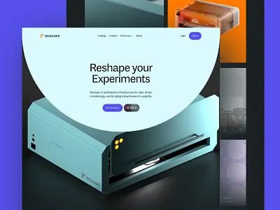 Reshape Biotech 3d biotech blender grid hero reshape