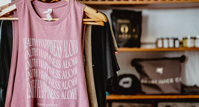 Kauai Juice Co - Health Happiness Aloha t-shirt branding design graphic design hawaii identity illustration logo merch minimal t shirt ui vector