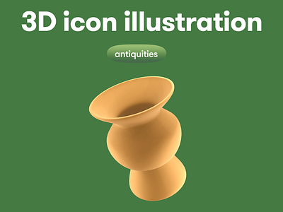 Antiquities 3D icon - vase 3d 3d icon 3d illustration 3d object vase