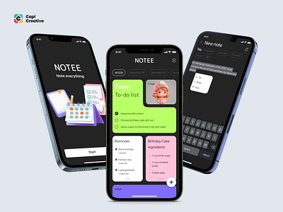 Note-Taking Mobile App Design app design home page design mobile app design mobileapp note note design note taking app design notetaking app ui uidesign uiux