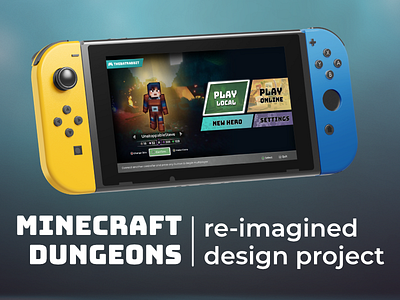 Minecraft Dungeons Re-Imagined UI Design for ELVTR UI/UX Gaming design ui ux video game