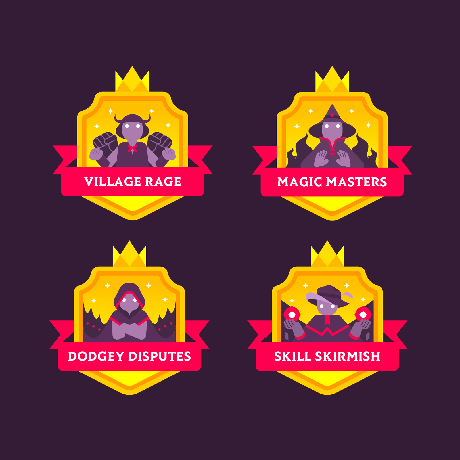 King's League- League Emblems I character design game graphic design icon illustration ui vector