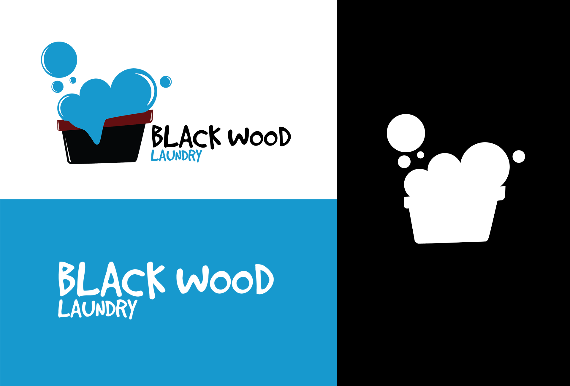 Black wood Laundry Services (Brand Design) blue brand designer branding brown clothes creative designer graphic design laundry laundry services logo washing