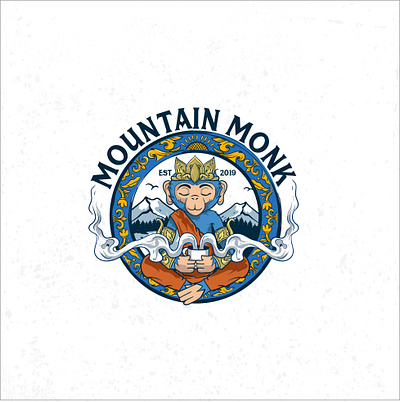 Mountain Monk character coffee graphic design illustration logo monk monkey montain tea