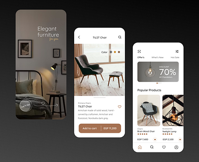 Furniture App - Design Concept - UI UX app appdesign design mobile redesign ui uidesign ux