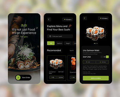 Sushi App - Design Concept - UI UX app appdesign design mobile ui uidesign ux