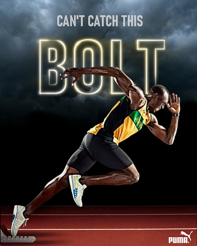 Puma Ad - Usain Bolt advertising branding design graphic design poster poster design running sports track and field