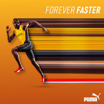 Puma Ad - Usain Bolt advertising branding design graphic design poster poster design puma running sports track and field