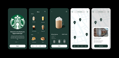 Starbucks Redesign Concept - Dark - UI UX app appdesign design mobile starbucks ui uidesign ux