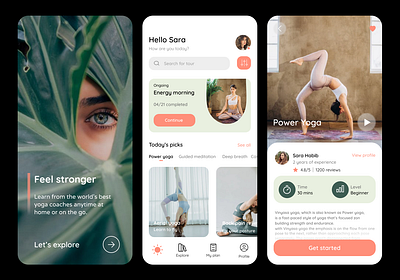 Yoga App Design - UI UX app appdesign design mobile ui uidesign uiux ux yoga