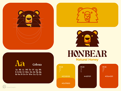 Honbear Logo bear branding clean corporate branding design golden ratio graphic design grid illustration logo logodesign mascot minimal modern popcolor presentation retro simple trend vector