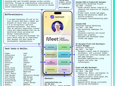 Josh Holladay - 2023 UI/UX/Graphic Designer Resume creative designer graphic design resume ui ux