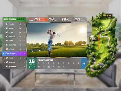 Golf Spatial Experience (Apple Vision Pro) app design apple golf modular spacial spatial sports ui design vision vision pro vr vr design