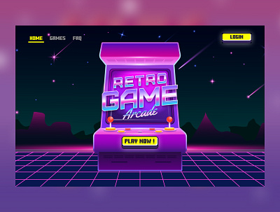 Retro Game Website app design figma graphic design mobile app retro ui ui design uiux ux design visual design