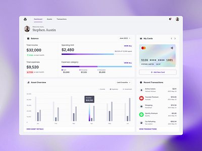 Financial dashboard - Desktop Animation animation dashboard design finance gradient motion graphics ui