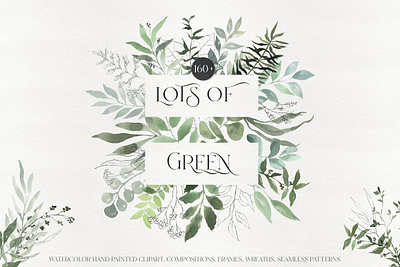 Watercolor Spring Greenery Pack app branding design graphic design illustration logo typography ui ux vector
