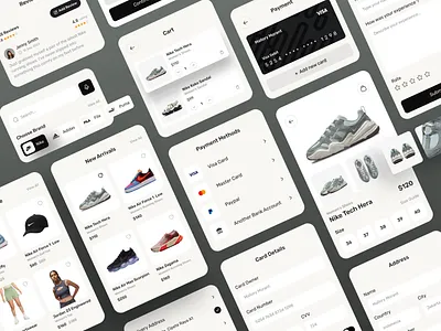 E-Commerce UI Elements dailyui e commerce e commerce app ecommerce ecommerce elements ecommerce mobile design figma minimalist mobile app mobile design mobile ui nike simplicity ui ui design uidesign uiux