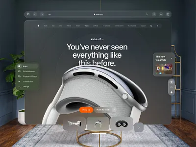 Apple Vision Pro: Minimal Landing Page Concept Design app design apple ar gradient ui uidesign uiux vr