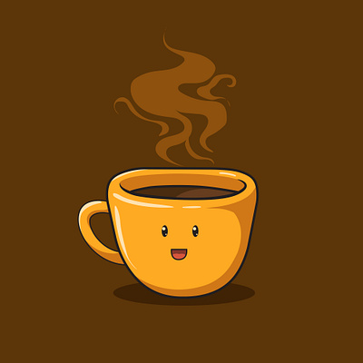cute kawaii tea cup illustration cartoon illustration coffee cup cute design graphic design illustration kawaii logo mascot tea vector