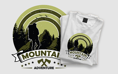 Mountain T-shirt Design adventure t shirt design camping t shirt design hiking t shirt design mountain t shirt design outdoor t shirt design