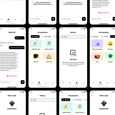 AI BotChatter UI Template: The AI Chat Expert in Flutter ai ai chatbot ai response androidapp artificial inteligent app chat chatbot chatgpt design flutter flutterui graphic design ios app ui uiux
