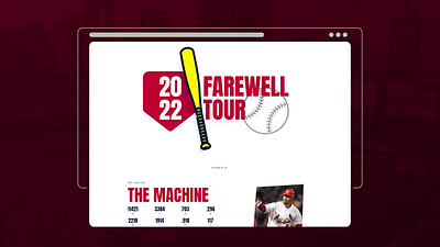 2022 Farewell Tour animation ball baseball bat graphic design motion graphics player sports stats ui web design