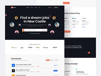 Jobstore -Job Finder Website Design design designinspiration find job hiring job job hiring job listing job marketplace job platform job portal job search landingpage ui uiuxdesign ux web design website website design work work finder