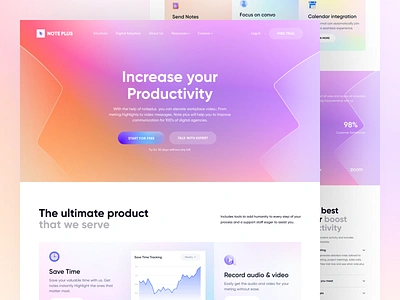 Task Management Landing Page-Note plus awe productivity project management project manager project tracking saas saas tool saas website task task landing page task management task management landing page task management website tracking web web design website website design