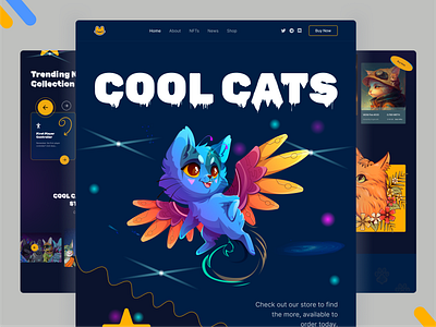 NFT Website Design 3d animatoin branding crypto design game website landing page nft nft cool cats nft marketplace nft ui nft web nft website design redesign ui ui design ux uxui website website design