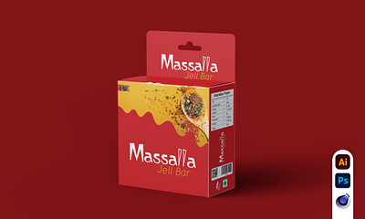 Masala Jell Bar Box design 3d box packaging branding design graphic design illustration packa packaging packaging design product packaging