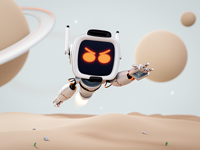 3D Illustration - Robot Superhero 3d ai art artwork blender character design illustration mascot modeling nft render robot space