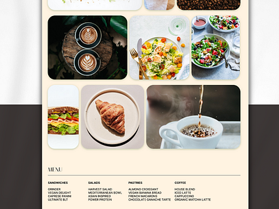 Cafe Bento Grid Website aesthetic app bento bento grid branding cafe coffee shop design eco friendly graphic design grid illustration local logo sandwich shop shop store typography ui ux