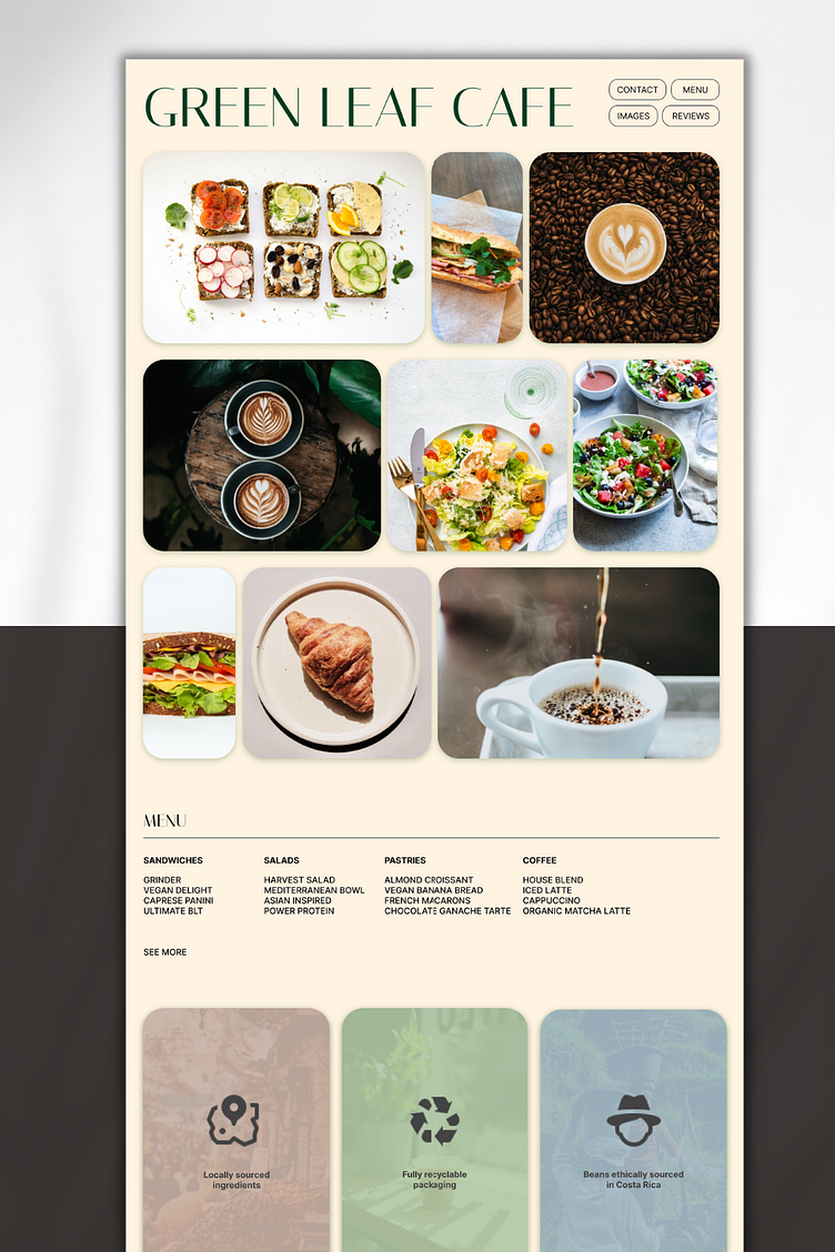 Cafe Bento Grid Website by Miranda McKinney on Dribbble