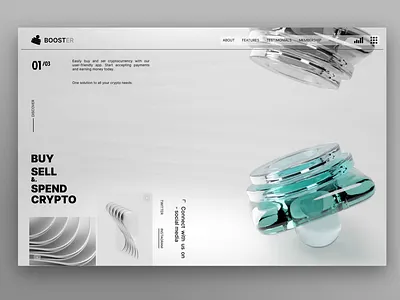 Crypto Website 3d animation blender branding crypto design donut financial graphic design landing motion nft ui ux