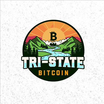 Tri-State Bitcoin logo designs badge bitcoin bitcoins logo outdoor retro