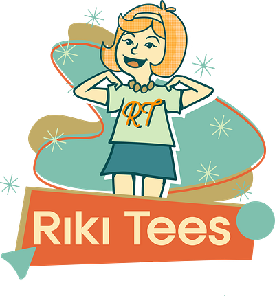 Riki Tees logo designs 70s 80s illustration logo midcenturies retro tshirt vintage