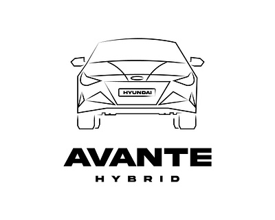 Hyundai Avante Hybrid Lineal Logo Concept branding concept design illustration interface logo mockup redesign ui website