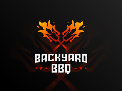 BBQ Logo Design Template bbq bbqlogo branding concept dark design energetic fire food foodlogo graphic design grill illustration illustrator logo template ui vector visualidentity