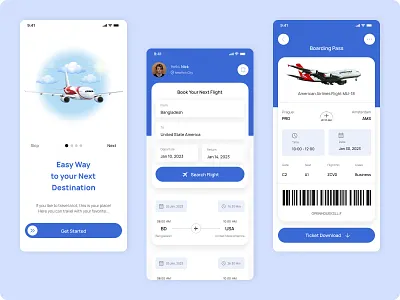 Flight Ticket Booking App air flight air ticket app design figma flight app flight booking flight ticket booking app graphic design ios landing page mobile app ticket ticket booking app ui uiux uiux design ux